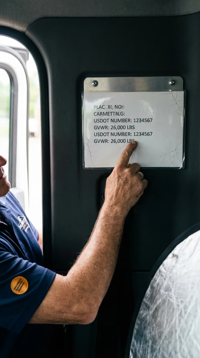 USDOT licensing placard verification in Oak Ridge